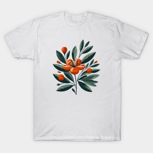 Abstract Orange Flower T-Shirt